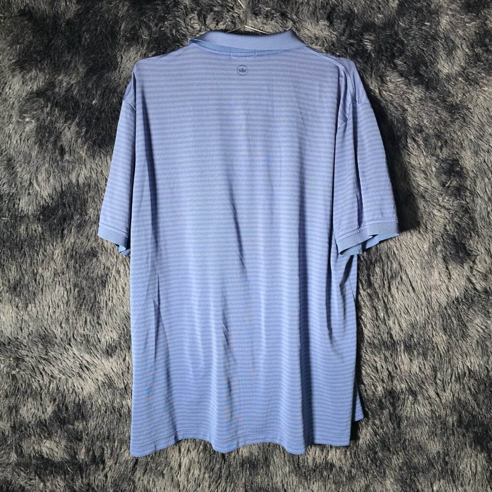 Peter Millar Crown Crafted Polo Shirt Mens XL Blue Purple Stripe Performance Gol - Picture 6 of 7